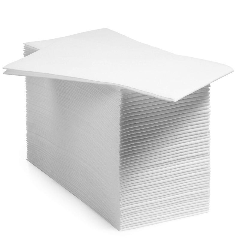 BloominGoods 200 BloominGoods Disposable Bathroom Napkins | Single-Use Linen-Feel Guest Towels | Cloth-Like Hand Tissue Paper, White, 12" x 17", Made In USA - Image 1